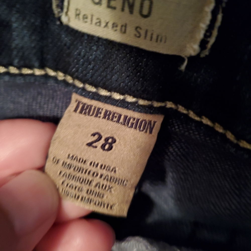 True Religion Geno Relaxed Slim Straight Fit Cotton Jeans Women's Size 28 - Picture 2 of 5